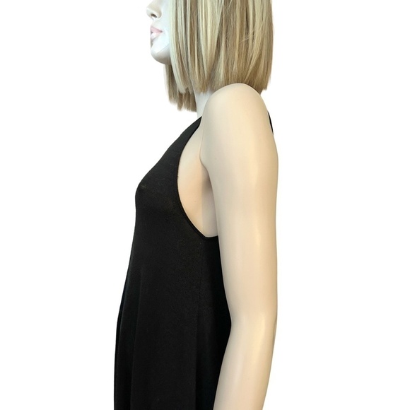 Aritzia Wilfred Free Black Dress Minimalist Tank Tunic Rayon Refined Fashion - Picture 6 of 15